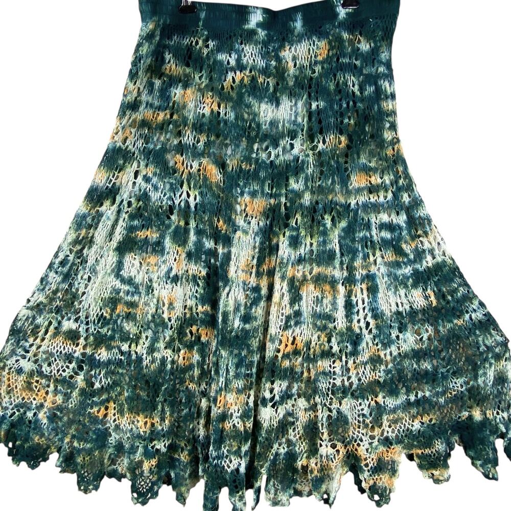 Earthbound Trading Tie Dye Crochet Maxi Skirt Size XXL Boho New With Tag - Picture 2 of 10